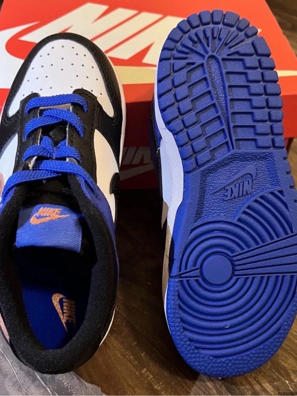 Nike Kids Low-Top Sneakers - Black/White/Royal Blue